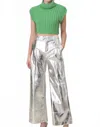 Line And Dot Tinsley Pants In Silver In Blue