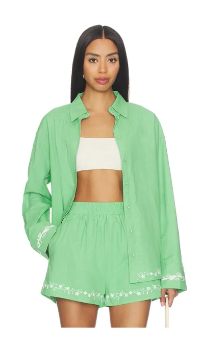 Line & Dot Tippi Embroidered Shirt In Green
