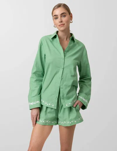 Line And Dot Tippi Embroidered Shirt In Green
