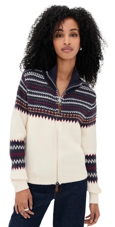 Line & Dot Tobin Cardigan Navy/cream In Blue