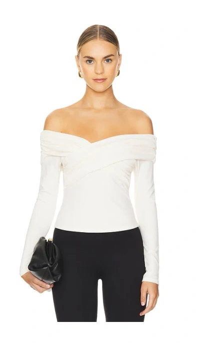Line & Dot Towne Off Shoulder Top In Ivory