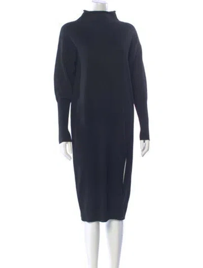 Pre-owned Line & Dot Turtleneck Midi Length Dress W/ Tags W/tags In Black