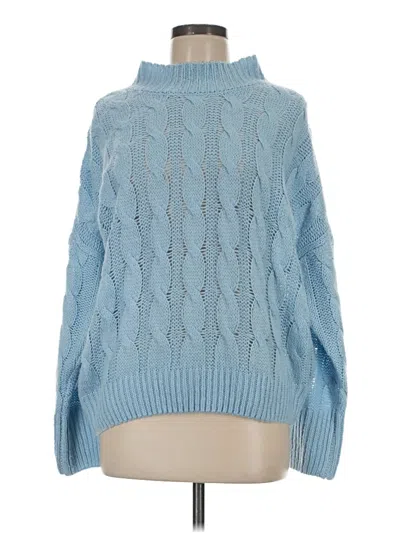 Pre-owned Line & Dot Turtleneck Sweater In Blue