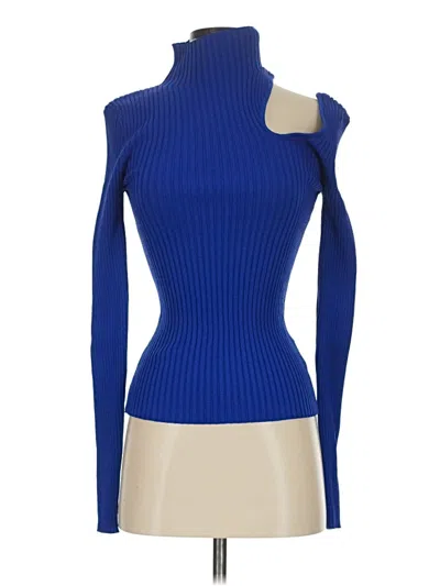 Pre-owned Line & Dot Turtleneck Sweater In Blue