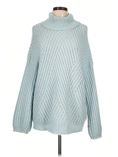 Pre-owned Line & Dot Turtleneck Sweater In Blue