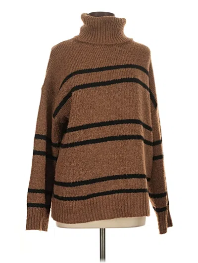 Pre-owned Line & Dot Turtleneck Sweater In Brown