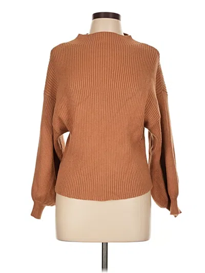 Pre-owned Line & Dot Turtleneck Sweater In Brown