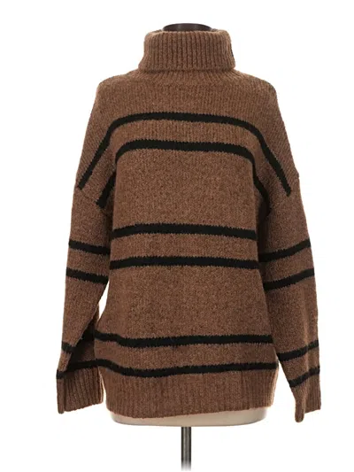 Pre-owned Line & Dot Turtleneck Sweater In Brown