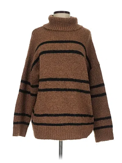 Pre-owned Line & Dot Turtleneck Sweater In Brown