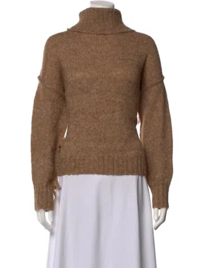Pre-owned Line & Dot Turtleneck Sweater In Brown