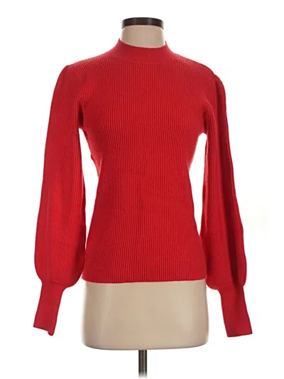 Pre-owned Line & Dot Turtleneck Sweater In Red