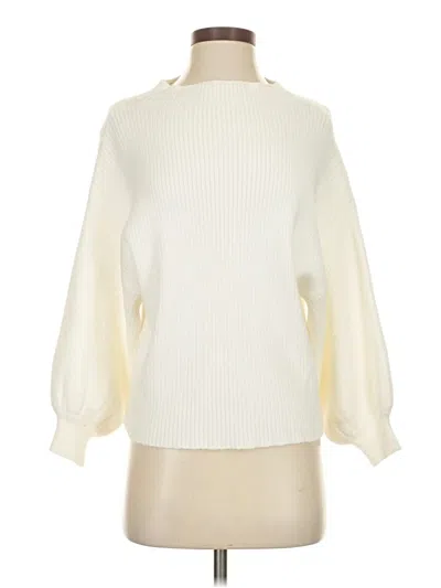 Pre-owned Line & Dot Turtleneck Sweater In White