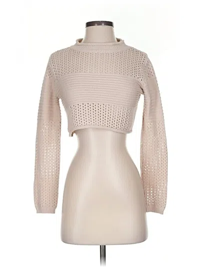 Pre-owned Line & Dot Turtleneck Sweater In White