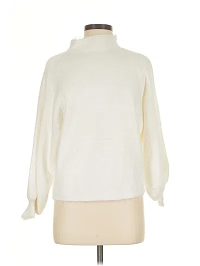 Pre-owned Line & Dot Turtleneck Sweater In White