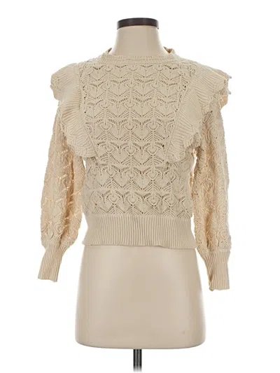 Pre-owned Line & Dot Turtleneck Sweater In White