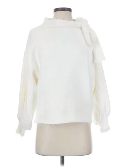 Pre-owned Line & Dot Turtleneck Sweater In White