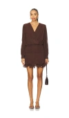 Line & Dot Twyla Mini Dress In Brown