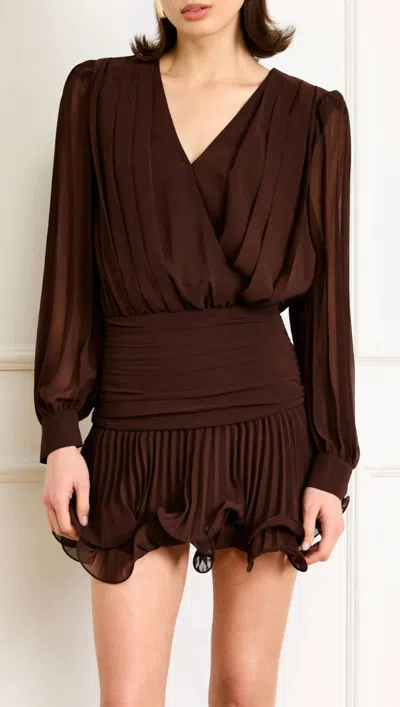 Line And Dot Twyla Mini Dress In Chocolate In Brown