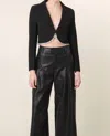 Line And Dot Vaughn Cropped Blazer In Black In Black