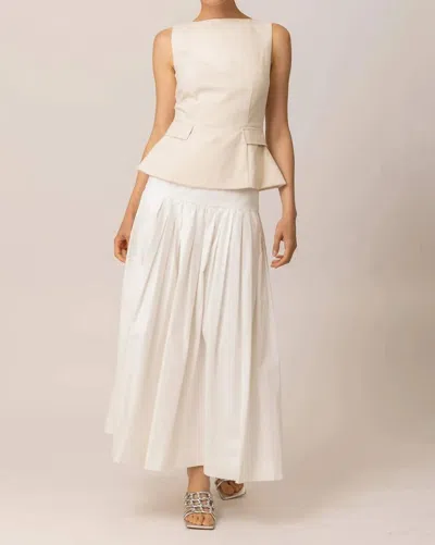 Line And Dot Veni Top In Ecru In White