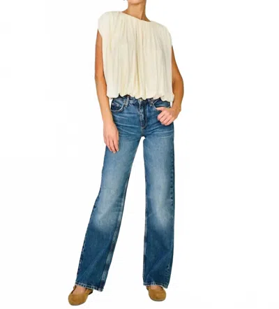 Line And Dot Vireo Boatneck Top In Ivory In White