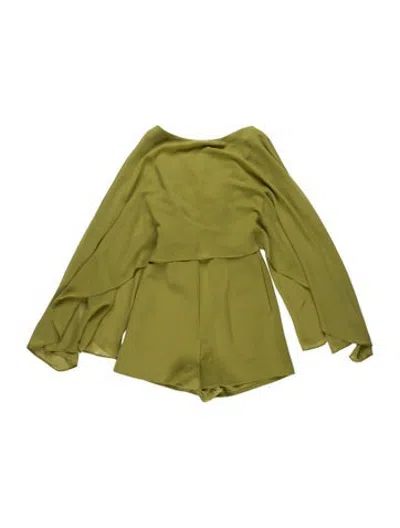 Pre-owned Line & Dot V-neck Jumpsuit In Green