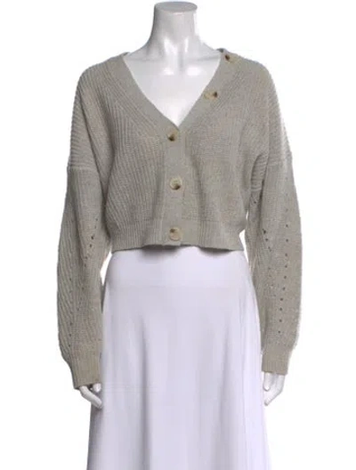 Pre-owned Line & Dot V-neck Sweater In Gray