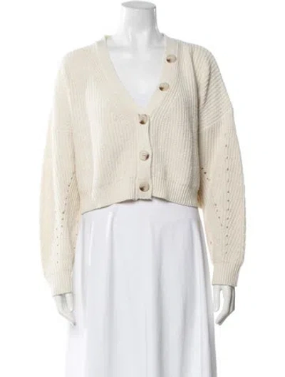 Pre-owned Line & Dot V-neck Sweater In Neutrals