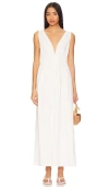 Line & Dot Walk About Midi Dress In 白色