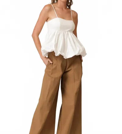 Line And Dot Wesley Mix-media Top In Ecru In White