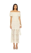 Line & Dot Wilda Crochet Sweater Dress In White