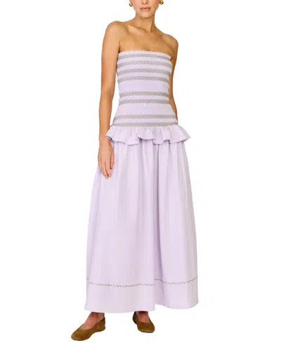 Line & Dot Women's Amnesia Strapless A-line Maxi Dress In Purple