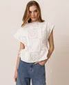 Line & Dot Biva Tunic Top White In White