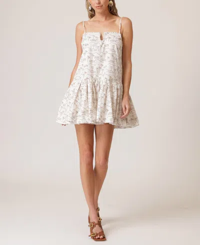 Line & Dot Women's Edwina Yarn-trim Mini Dress In Neutral