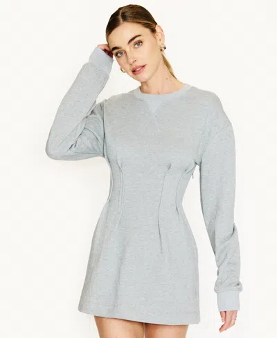 Line & Dot Women's Esryn Long-sleeve Mini Dress In Gray