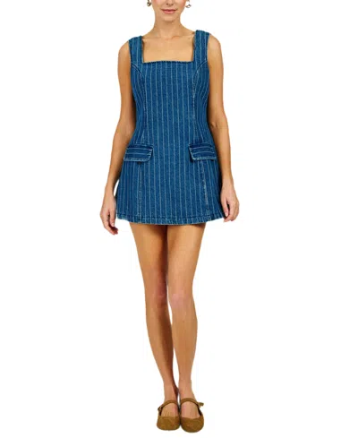 Line & Dot Women's Monah Square Neck Mini Dress In Blue
