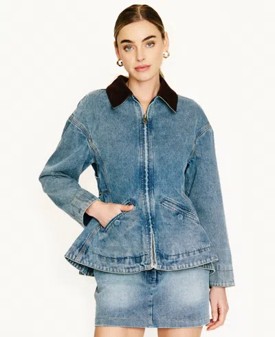 Line & Dot Women's Mottle Mini Skirt In Blue