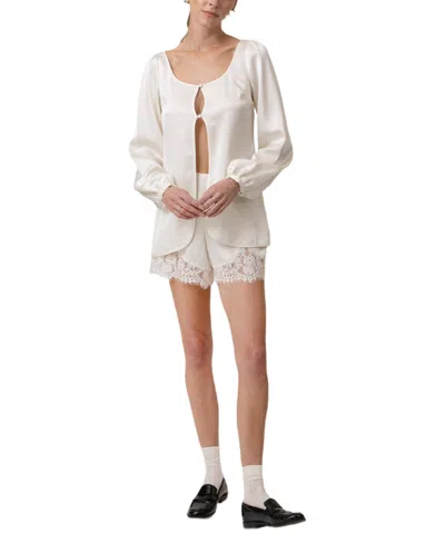 Line & Dot Women's Nicolo Long-sleeve Top In White