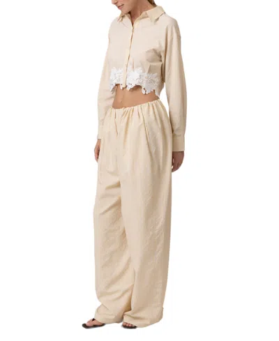 Line & Dot Women's Noemi Long-sleeve Crop Shirt In Neutral