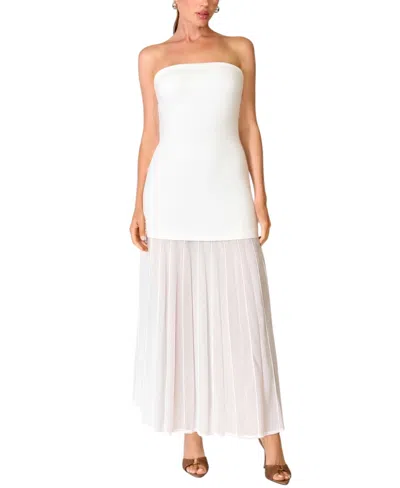 Line & Dot Women's Perissa Strapless Sweater Dress In White