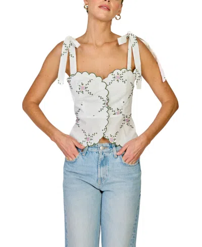 Line & Dot Women's Primrose Sleeveless Top In White