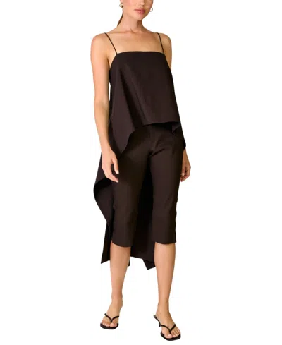 Line & Dot Women's Square Neck Sleeveless Top In Black