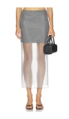 Line & Dot X Revolve Denman Midi Skirt In Gray