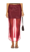 Line & Dot X Revolve Denman Midi Skirt In Burgundy