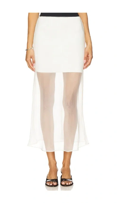 Line & Dot X Revolve Denman Midi Skirt In White