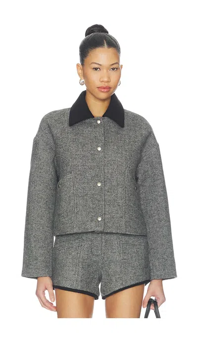 Line & Dot X Revolve Ingrid Jacket In Charcoal & Black