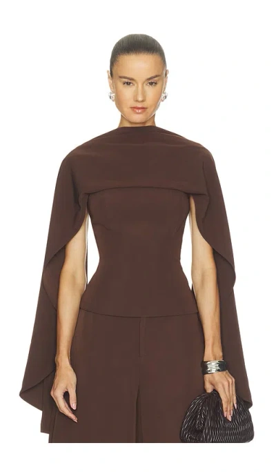 Line & Dot X Revolve Scout Drape Top In Brown
