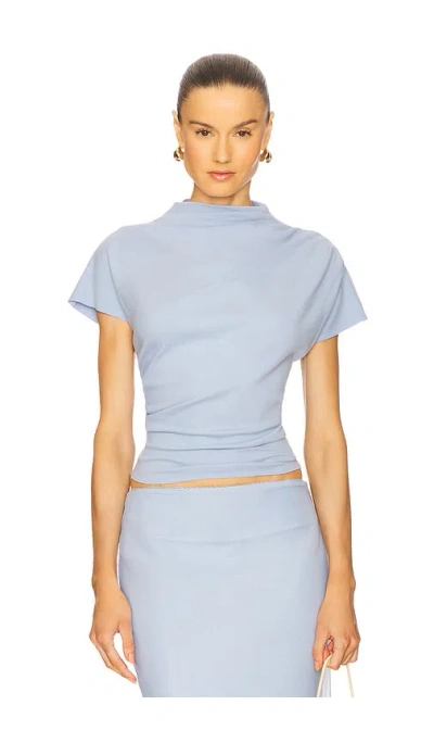 Line & Dot X Revolve Walker Draped Top In Blue