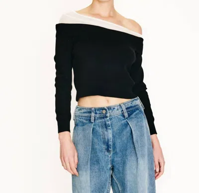 Line And Dot Ysa Off The Shoulder Sweater In Black