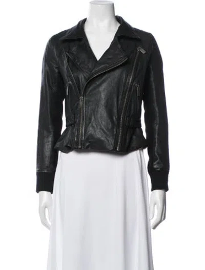 Pre-owned Line Biker Jacket In Black